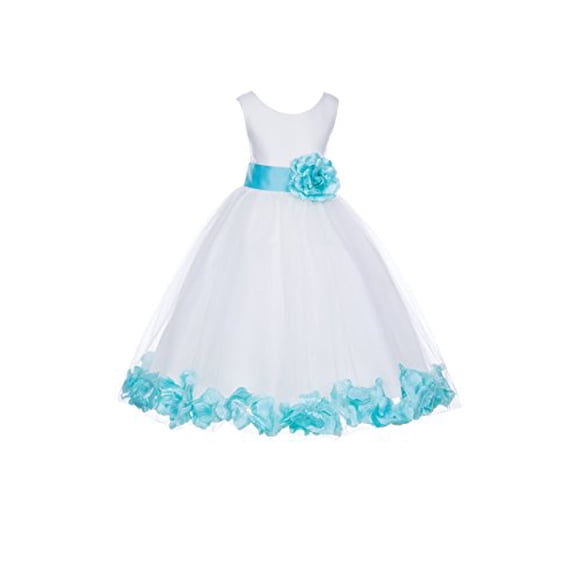 Ekidsbridal Ivory Tulle Rose Petals Formal Flower Girl Dresses Junior Bridesmaid Photoshoot Evening Gown Graduation Ceremony 302S 12