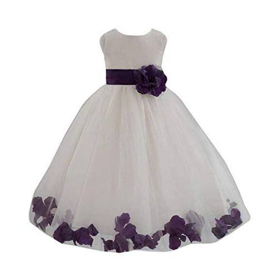 Ekidsbridal Ivory Tulle Rose Petals Formal Flower Girl Dresses Junior Bridesmaid Photoshoot Evening Gown Graduation Ceremony 302S 16