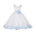 thumbnail image 1 of Ekidsbridal Ivory Tulle Rose Petals Formal Flower Girl Dresses Junior Bridesmaid Photoshoot Evening Gown Graduation Ceremony 302S 16, 1 of 2