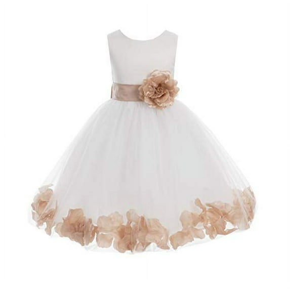Ekidsbridal Ivory Tulle Rose Petals Formal Flower Girl Dresses Junior Bridesmaid Photoshoot Evening Gown Graduation Ceremony 302S 16