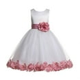 thumbnail image 1 of Ekidsbridal Ivory Tulle Rose Petals Formal Flower Girl Dresses Junior Bridesmaid Photoshoot Evening Gown Graduation Ceremony 302S 2, 1 of 2