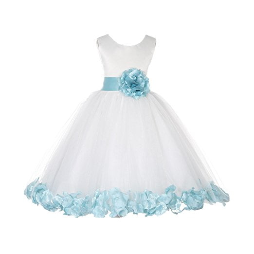 Ekidsbridal Ivory Tulle Rose Petals Formal Flower Girl Dresses Junior Bridesmaid Photoshoot Evening Gown Graduation Ceremony 302S 2