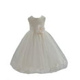 thumbnail image 1 of Ekidsbridal Ivory Tulle Rose Petals Formal Flower Girl Dresses Junior Bridesmaid Photoshoot Evening Gown Graduation Ceremony 302S 2, 1 of 2