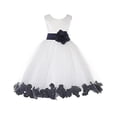 thumbnail image 1 of Ekidsbridal Ivory Tulle Rose Petals Formal Flower Girl Dresses Junior Bridesmaid Photoshoot Evening Gown Graduation Ceremony 302S 2, 1 of 2