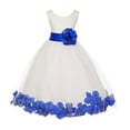 thumbnail image 1 of Ekidsbridal Ivory Tulle Rose Petals Formal Flower Girl Dresses Junior Bridesmaid Photoshoot Evening Gown Graduation Ceremony 302S 2, 1 of 2