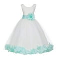 thumbnail image 1 of Ekidsbridal Ivory Tulle Rose Petals Formal Flower Girl Dresses Junior Bridesmaid Photoshoot Evening Gown Graduation Ceremony 302S 4, 1 of 2