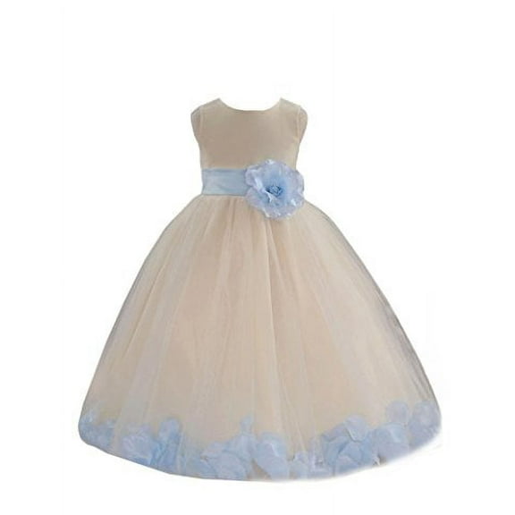Ekidsbridal Ivory Tulle Rose Petals Formal Flower Girl Dresses Junior Bridesmaid Photoshoot Evening Gown Graduation Ceremony 302S 4