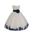 thumbnail image 1 of Ekidsbridal Ivory Tulle Rose Petals Formal Flower Girl Dresses Junior Bridesmaid Photoshoot Evening Gown Graduation Ceremony 302S 4, 1 of 2