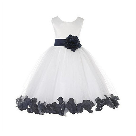 Ekidsbridal Ivory Tulle Rose Petals Formal Flower Girl Dresses Junior Bridesmaid Photoshoot Evening Gown Graduation Ceremony 302S 4