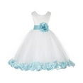 thumbnail image 1 of Ekidsbridal Ivory Tulle Rose Petals Formal Flower Girl Dresses Junior Bridesmaid Photoshoot Evening Gown Graduation Ceremony 302S 6, 1 of 2