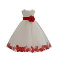 thumbnail image 1 of Ekidsbridal Ivory Tulle Rose Petals Formal Flower Girl Dresses Junior Bridesmaid Photoshoot Evening Gown Graduation Ceremony 302S 6, 1 of 2