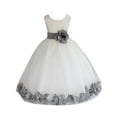 thumbnail image 1 of Ekidsbridal Ivory Tulle Rose Petals Formal Flower Girl Dresses Junior Bridesmaid Photoshoot Evening Gown Graduation Ceremony 302S 8, 1 of 2