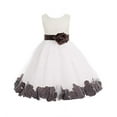 thumbnail image 1 of Ekidsbridal Ivory Tulle Rose Petals Formal Flower Girl Dresses Junior Bridesmaid Photoshoot Evening Gown Graduation Ceremony 302S M, 1 of 2
