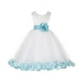 thumbnail image 1 of Ekidsbridal Ivory Tulle Rose Petals Formal Flower Girl Dresses Junior Bridesmaid Photoshoot Evening Gown Graduation Ceremony 302S M, 1 of 2