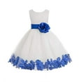 thumbnail image 1 of Ekidsbridal Ivory Tulle Rose Petals Formal Flower Girl Dresses Junior Bridesmaid Photoshoot Evening Gown Graduation Ceremony 302S M, 1 of 2