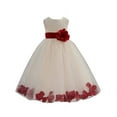 thumbnail image 1 of Ekidsbridal Ivory Tulle Rose Petals Formal Flower Girl Dresses Junior Bridesmaid Photoshoot Evening Gown Graduation Ceremony 302S M, 1 of 2