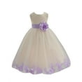 thumbnail image 1 of Ekidsbridal Ivory Tulle Rose Petals Formal Flower Girl Dresses Junior Bridesmaid Photoshoot Evening Gown Graduation Ceremony 302S M, 1 of 2