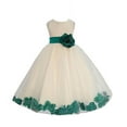 thumbnail image 1 of Ekidsbridal Ivory Tulle Rose Petals Formal Flower Girl Dresses Junior Bridesmaid Photoshoot Evening Gown Graduation Ceremony 302S S, 1 of 2