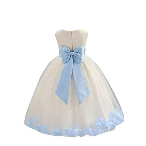 Ekidsbridal Ivory Tulle Rose Petals Junior Flower Girl Dress Pageant Mini Bridal Gown Christening Formal Evening Wedding 302T 10