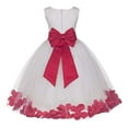 thumbnail image 1 of Ekidsbridal Ivory Tulle Rose Petals Junior Flower Girl Dress Pageant Mini Bridal Gown Christening Formal Evening Wedding 302T 12, 1 of 2