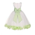 thumbnail image 1 of Ekidsbridal Ivory Tulle Rose Petals Junior Flower Girl Dress Pageant Mini Bridal Gown Christening Formal Evening Wedding 302T 2, 1 of 2