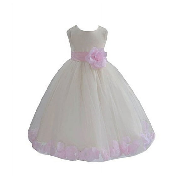 Ekidsbridal Ivory Tulle Rose Petals Junior Flower Girl Dress Pretty Princess Formal Photoshoot Communion Baptism Wedding Gown 302S 10