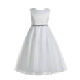 thumbnail image 1 of Ekidsbridal Ivory V-Back Lace Edge Flower Girl Dresses Christening Gown for Toddlers Church Social Event 183 10, 1 of 2
