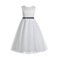 thumbnail image 1 of Ekidsbridal Ivory V-Back Lace Edge Flower Girl Dresses Christening Gown for Toddlers Church Social Event 183 4, 1 of 2