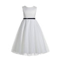 thumbnail image 1 of Ekidsbridal Ivory V-Back Lace Edge Formal Flower Girl Dress Holiday Easter Summer Graduation Pageant Gown Ballroom 183 10, 1 of 2