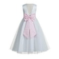 thumbnail image 1 of Ekidsbridal Ivory V-Back Lace Edge Formal Flower Girl Dress Pretty Princess Gown for Toddlers Photoshoot Birthday Party 183T 12, 1 of 3