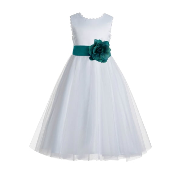 Ekidsbridal Ivory V-Back Lace Edge Formal Flower Girl Dress Pretty Princess Gown for Toddlers Photoshoot Birthday Party 183T 12