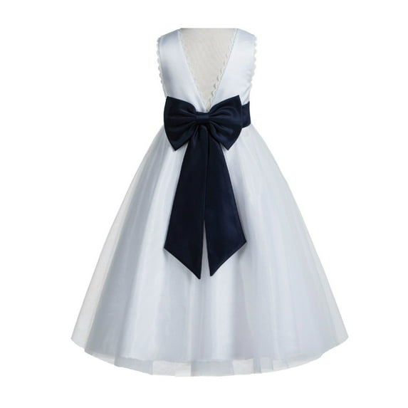 Ekidsbridal Ivory V-Back Lace Edge Formal Flower Girl Dress Pretty Princess Gown for Toddlers Photoshoot Birthday Party 183T 12