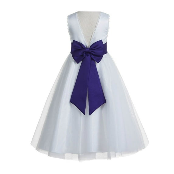 Ekidsbridal Ivory V-Back Lace Edge Formal Flower Girl Dress Pretty Princess Gown for Toddlers Photoshoot Birthday Party 183T 12