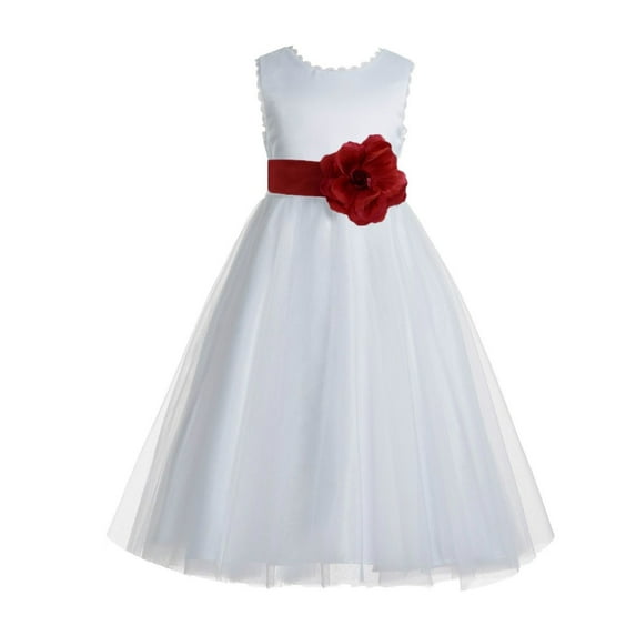 Ekidsbridal Ivory V-Back Lace Edge Formal Flower Girl Dress Pretty Princess Gown for Toddlers Photoshoot Birthday Party 183T 4