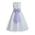 thumbnail image 1 of Ekidsbridal Ivory V-Back Lace Edge Formal Flower Girl Dress Pretty Princess Gown for Toddlers Photoshoot Birthday Party 183T 6, 1 of 3