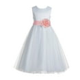 thumbnail image 1 of Ekidsbridal Ivory V-Back Lace Edge Formal Flower Girl Dress Pretty Princess Gown for Toddlers Photoshoot Birthday Party 183T 8, 1 of 2