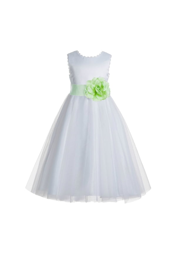 Ivory V-Back Lace Edge Formal Flower Girl Dress Pretty Princess Gown for Toddlers Photoshoot Birthday Party 183T 8