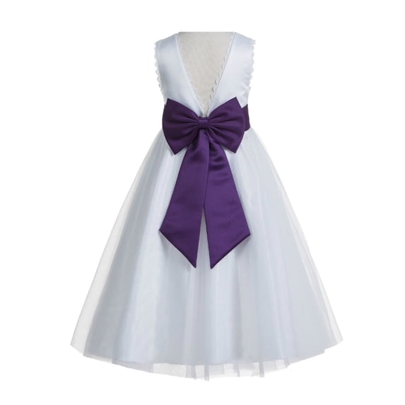 Ekidsbridal Ivory V-Back Lace Edge Junior Flower Girl Dress Wedding Tulle Junior Pageant Gown for Toddlers 183T 10