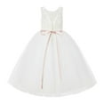 thumbnail image 1 of Ekidsbridal Ivory V-Back Lace Tulle Tutu Flower Girl Dresses Christening Princess Pageant Wedding 212R2 6, 1 of 3
