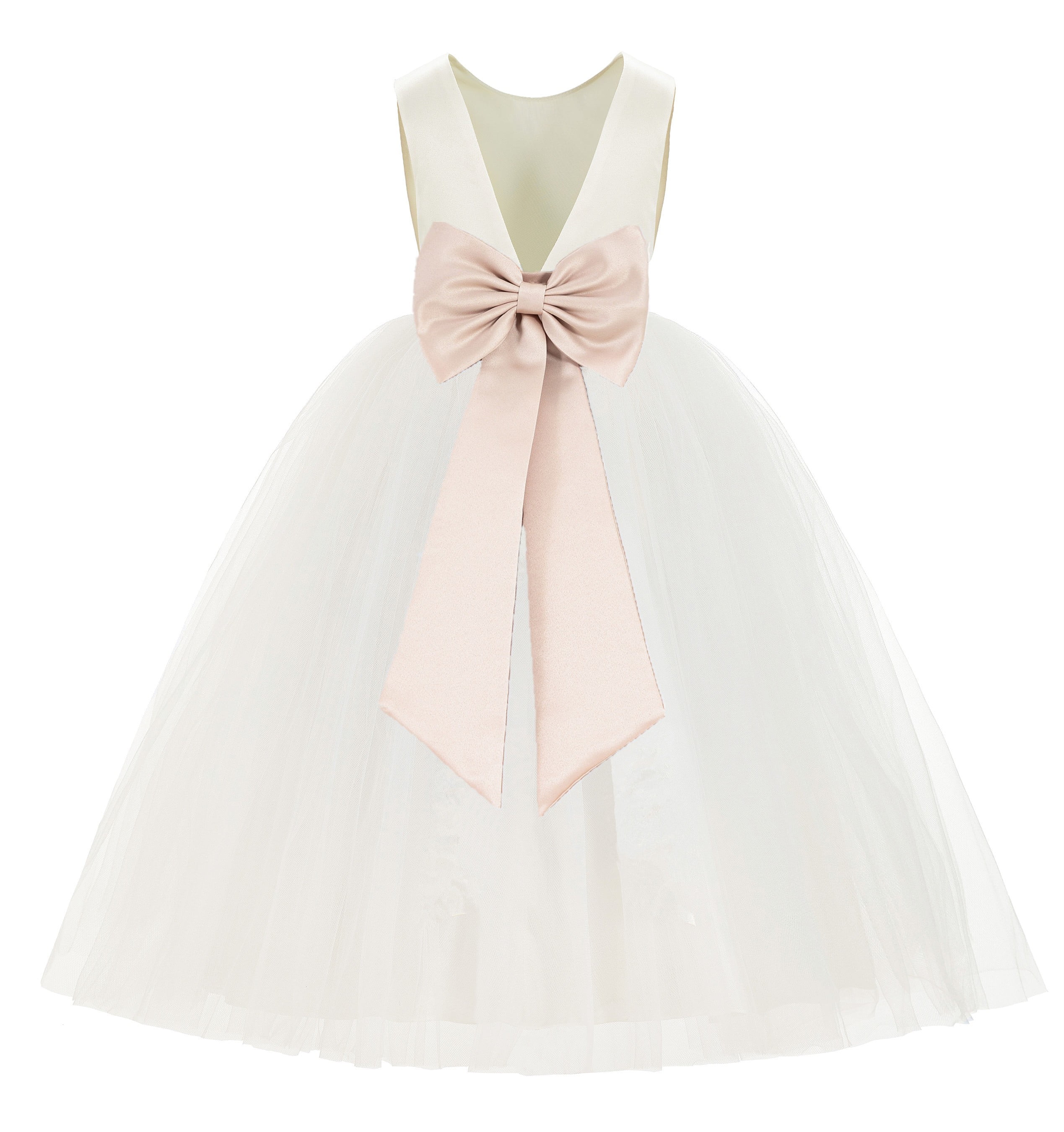 Ekidsbridal Ivory V-Back Satin Flower Girl Dresses for Wedding Toddlers Communion Baptism Christening 219T 10 - Walmart.com Ekidsbridal Ivory V-Back Satin Flower Girl Dresses for Wedding Toddlers Communion Baptism Christening 219T 10 - Walmart.com