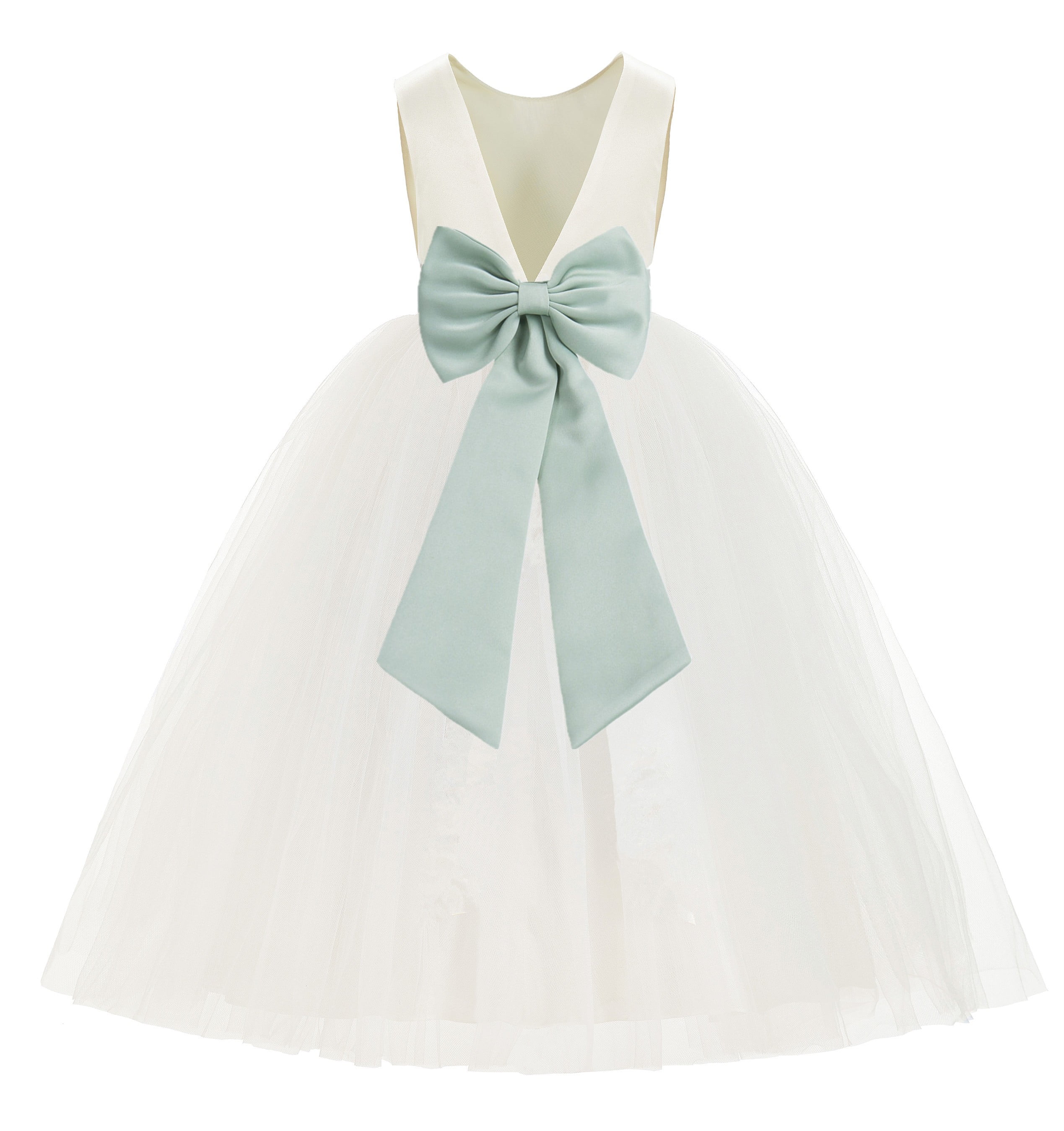 Ekidsbridal Ivory V-Back Satin Flower Girl Dresses with Pretty Colored Sash for Toddlers Formal Photoshoot Birthday Party Gown 219T 2 - Walmart.com Ekidsbridal Ivory V-Back Satin Flower Girl Dresses with Pretty Colored Sash for Toddlers Formal Photoshoot Birthday Party Gown 219T 2 - Walmart.com