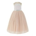 thumbnail image 1 of Ekidsbridal Lace Back Halter Thin Ribbon Flower Girl Dress Mini Bridal Gown for Wedding Reception 213R5 2, 1 of 3