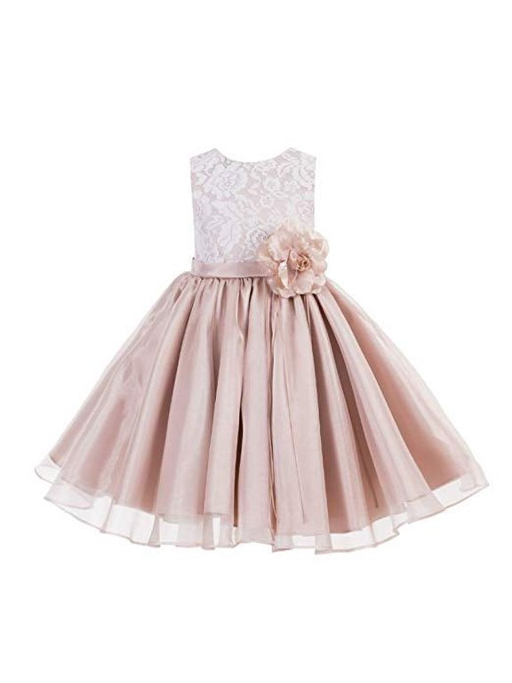Lace Organza Flower Girl Dress Easter Summer Ballroom Birthday Holiday Formal Evening Gown for Toddlers 186F 10