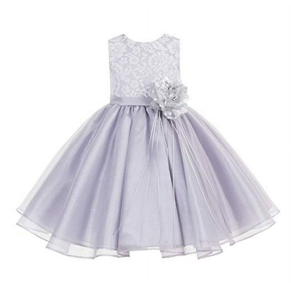 Ekidsbridal Lace Organza Flower Girl Dress Easter Summer Ballroom Birthday Holiday Formal Evening Gown for Toddlers 186F 2