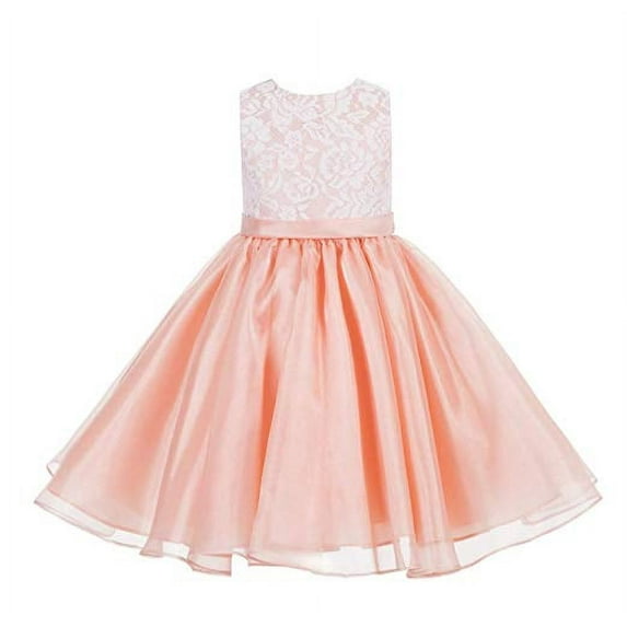 Ekidsbridal Lace Organza Junior Flower Girl Dress Formal Evening Pageant Wedding Reception Graduation Ceremonial Gown 186 10