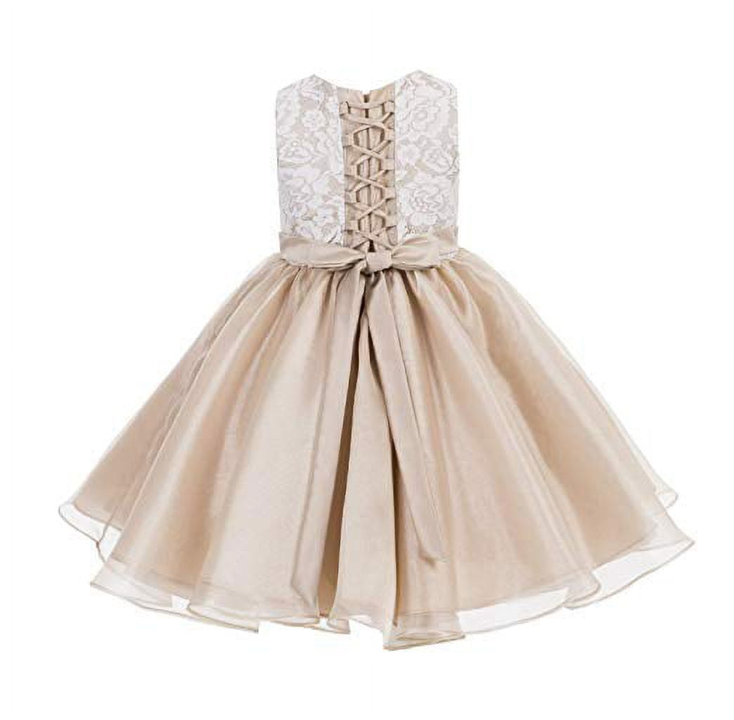 Ekidsbridal Lace Organza Junior Flower Girl Dress Pageant Easter Summer  Birthday Formal Evening Mini Bridal Gown 186F 2 - Walmart Business Supplies