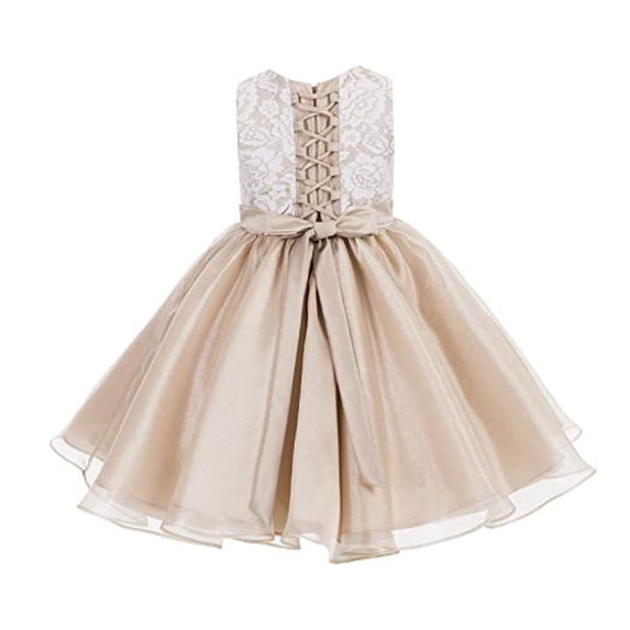 Ekidsbridal Lace Organza Flower Girl Dress Junior Bridesmaid Gown for Wedding Toddlers Communion Baptism 186F 4