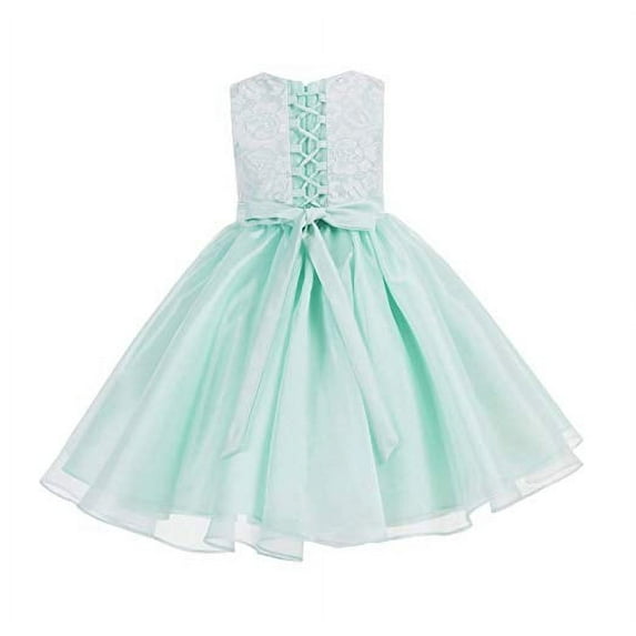 Ekidsbridal Lace Organza Junior Flower Girl Dress Pageant Easter Summer Birthday Formal Evening Mini Bridal Gown 186F 6