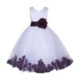 thumbnail image 1 of Ekidsbridal Lace Top Floral Petals White Flower Girl Dress Tulle Communion Christening Graduation Ceremonial Gown Formal Evening 165T M, 1 of 3