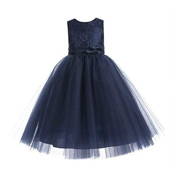 Ekidsbridal Lace Tulle Tutu Flower Girl Dress Formal Evening Gown Wedding Reception Birthday Party Social Event 188 6